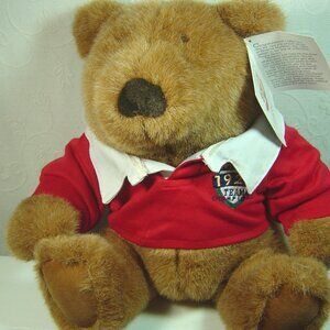 1995 Lands' End Rugby bear-Brownie Muldoon by Gund--11" sitting